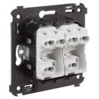 Avanti Переключатель двухклавишный в стену, ''Белое облако''