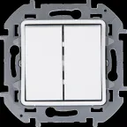 Переключатель модульный двухклавишный с подсветкой- INSPIRIA - 10 AX - 250 В~ - белый