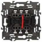 Выключатель двойной с подсветкой, 10АХ-250В, Эра Elegance, антрацит,14-1105-05