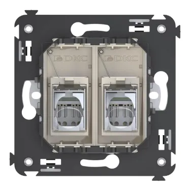 Avanti Розетка RJ-45 в стену, 5e двойная экранированная, ''Ванильная дымка''