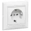VALENA Розетка с заземлением в сборе винтовые зажимы белая