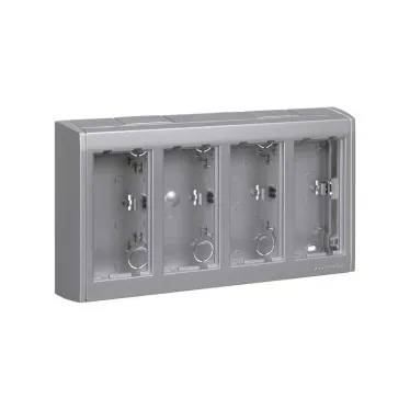 Настенный блок поверхностного монтажа CIMA Pro на 4 двойных поста цвета алюминий Connect