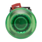 Кнопка AELA-22 Грибок зеленая с подсветкой NO+NC 2