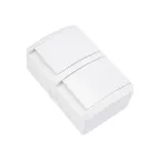 Блок горизонтальный 2 розетки (керамика) INDUSTRIAL IP54 с заземлением, о/у, белый