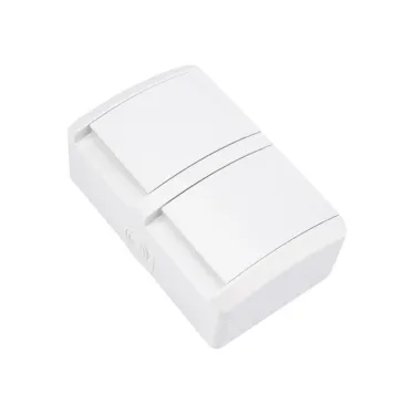 Блок горизонтальный 2 розетки (керамика) INDUSTRIAL IP54 с заземлением, о/у, белый