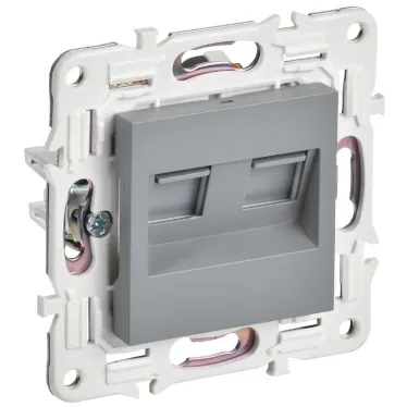 SKANDY Розетка компьютерная двойная RJ45 кат.5E SK-K03Gr серый IEK