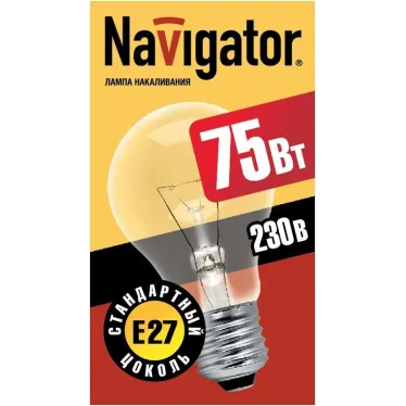 Лампа накаливания ЛОН 75вт А55 230в Е27