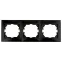 Рамка для розеток и выключателей Intro Plano 1-503-05 на 3 поста горизонтальная, СУ, антрацит