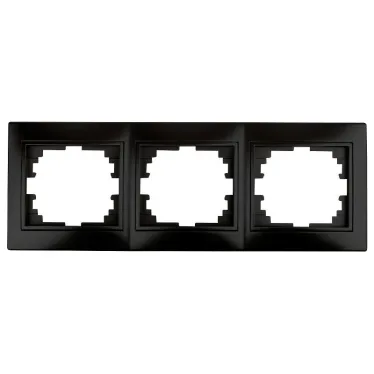 Рамка для розеток и выключателей Intro Plano 1-503-05 на 3 поста горизонтальная, СУ, антрацит