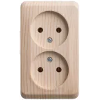 ЭТЮД Розетка двойная наружная без заземления без шторок Сосна