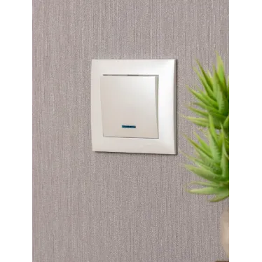 Валенсия лицевая панель выключателя 1-кл. с индикатором 10А жемчуг