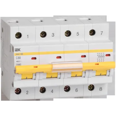 Выключатель автоматический четырехполюсный 63А С ВА47-100 10кА