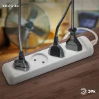 Удлинитель электрический UX(6)-4-3m без заземления 4 розетки 3м ПВС 2X0,75 мм2 6А белый