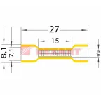 Гильза соединительная изолир L-26 мм 4-6 кв мм (ГСИ 6.0 ГСИ 4,0-6,0) желтая, REXANT