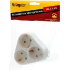 Разветвитель Navigator 94 693 NAD-S-3E-WH 3 гнезда треугольник с заземлением