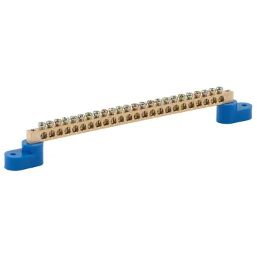 Шина N ноль на двух угловых изол ШНИ-6х9-24-У2-синий