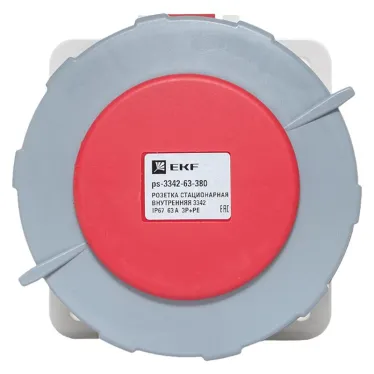 Розетка стационарная внутренняя 3342 3Р+РЕ 63А 380В IP67 PROxima