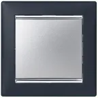 Выключатель одноклавишный, в рамку, алюминий