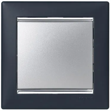 Выключатель одноклавишный, в рамку, алюминий