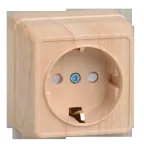 Розетка РСш20-3-ОС одноместная с заземляющим контактом с защитными шторками 16А открытая установка Октава сосна