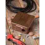 Коробка распаячная КМР-030-014 с крышкой (103х103х55), 8 мембранных вводов тёмное дерево IP54 PROxima