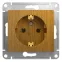 GLOSSA Розетка с заземлением в рамку дуб