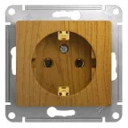 GLOSSA Розетка с заземлением в рамку дуб