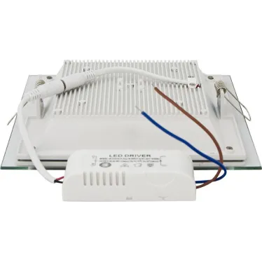 Светильник светодиодный ДВО-12w 4000K 960Лм квадратный со стеклом белый