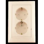 VALENA Розетка двойная с заземлением со шторками слоновая кость