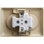 ЭТЮД Розетка двойная скрытая без заземления без шторок бежевая
