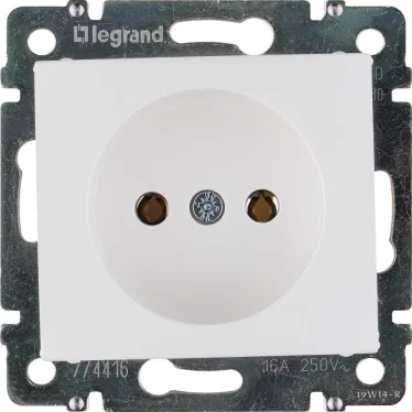 VALENA Розетка без заземления без шторок в рамку белая