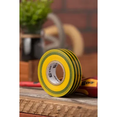 Изолента ПВХ желто-зеленая 19мм 20м серии SafeFlex