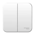 BLANCA двухклавишный выключатель наружный (cх.5), 10A, 250B, белый