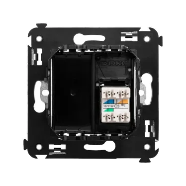 Avanti Розетка телефонная в стену одинарная, ''Черный квадрат''