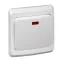 ЭТЮД Выключатель одноклавишный скрытый с подсветкой белый сх.1
