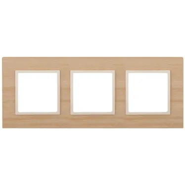 Рамка на 3 поста, дерево, Эра Elegance, клён+сл.кость, 14-5303-11