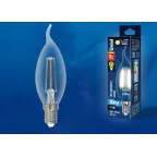 Лампа светодиодная Форма свеча на ветру прозрачная Серия Sky Теплый белый свет (3000К) LED-CW35-9W/3000K/E14/CL PLS02WH