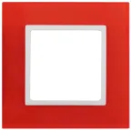 Рамка на 1 пост, стекло, Эра Elegance, красный+бел, 14-5101-23