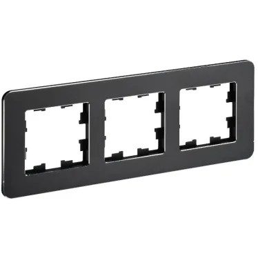 BRITE Рамка 3 поста РУ-3-1-Бр металл черный RE IEK