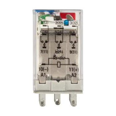 Реле промежуточное с кнопкой и мех. Индикацией RPAt 22/3 10A 24В DC AVERES