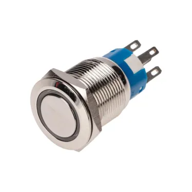 Кнопка антивандальная 19 12В Фикс (5с) ON-OFF/OFF-ON подсв/красная