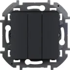 Выключатель трехклавишный INSPIRIA 10 AX 250 В~ антрацит