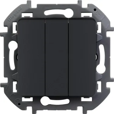 Выключатель трехклавишный INSPIRIA 10 AX 250 В~ антрацит