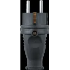 Вилка Navigator 61 368 NCA-PLR02-16A-E-IP44-BL прямая с заземлением каучук черная