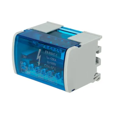 Шина на DIN-рейку в корпусе (кросс-модуль) 2х7, REXANT