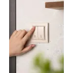 Выключатель двухклавишный СП проходной 10А бежевый Минск