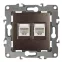 Розетка информационная двойная 2XRJ45, Эра12, бронза, 12-3108-13