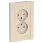Розетка ATLASDESIGN двойная без заземления 16А в сборе бежевый