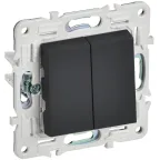 SKANDY Выключатель 2-клавишный проходной 10А SK-V05G графит IEK