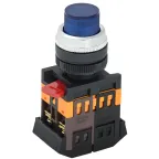 Кнопка ABLFP-22 синяя неон 1з+1р